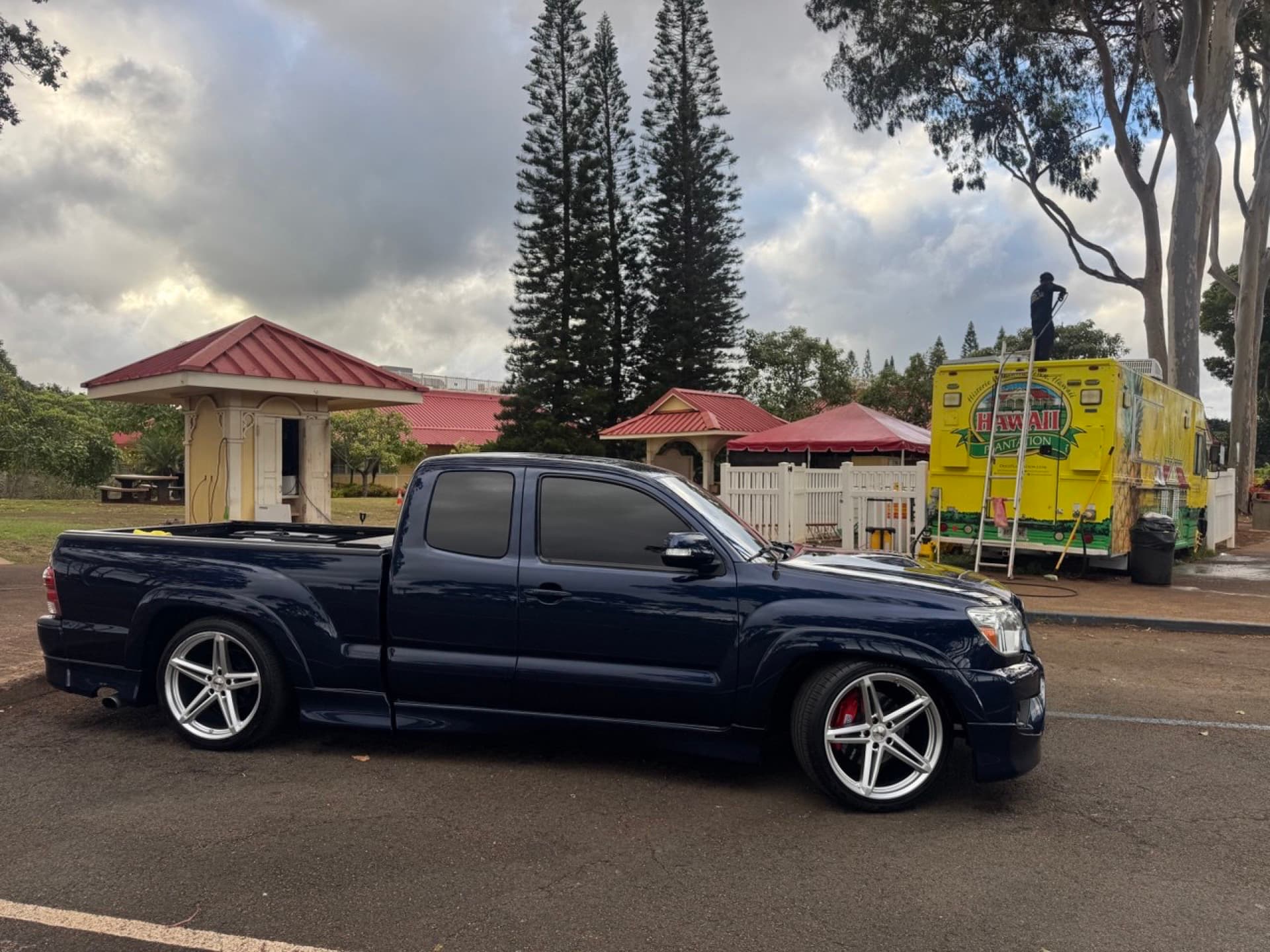 CAA shop truck on-site at Dole Plantation, Oahu — ceramic coated and maintained